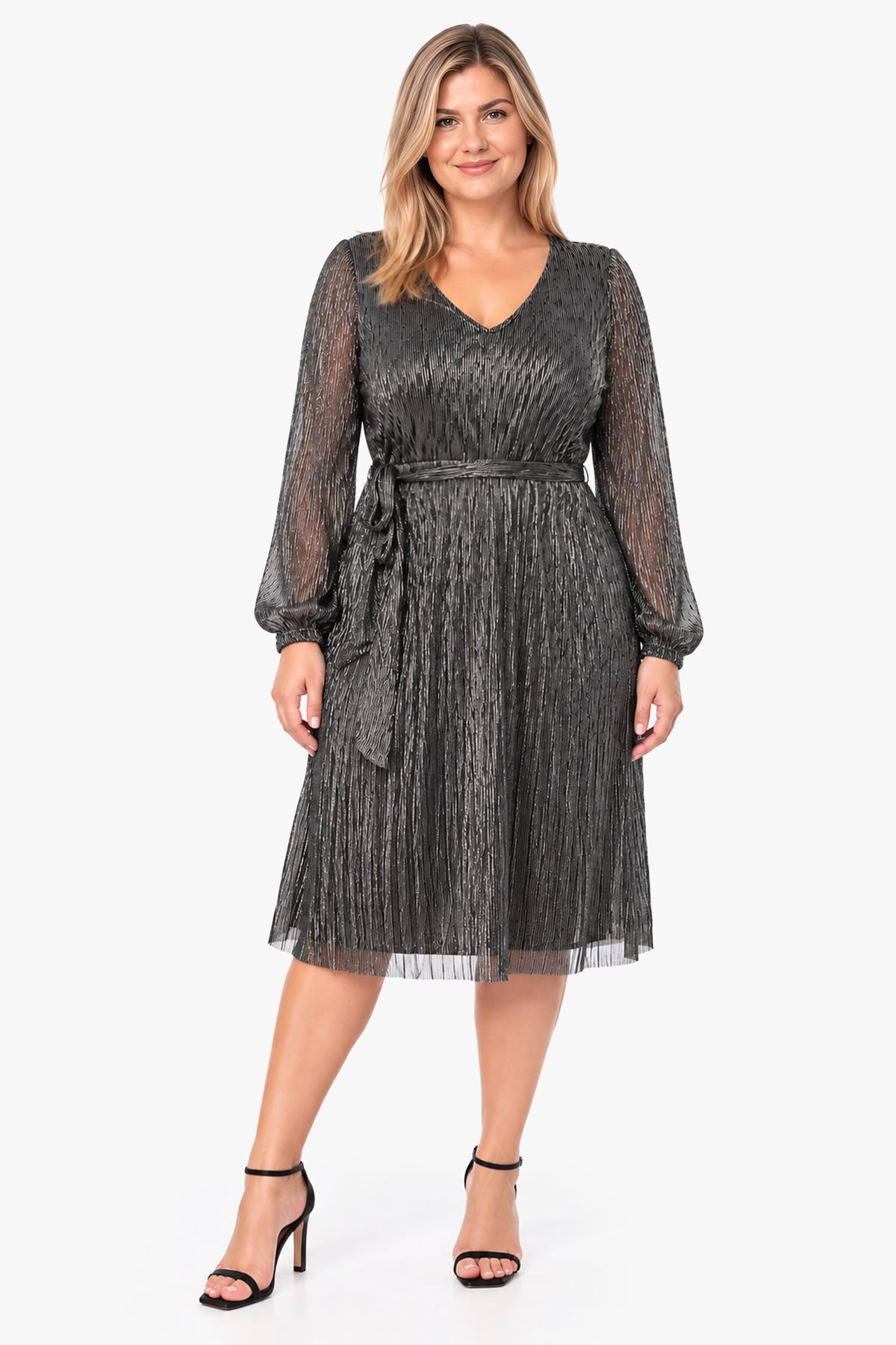 JESSICA metallic plisse dress