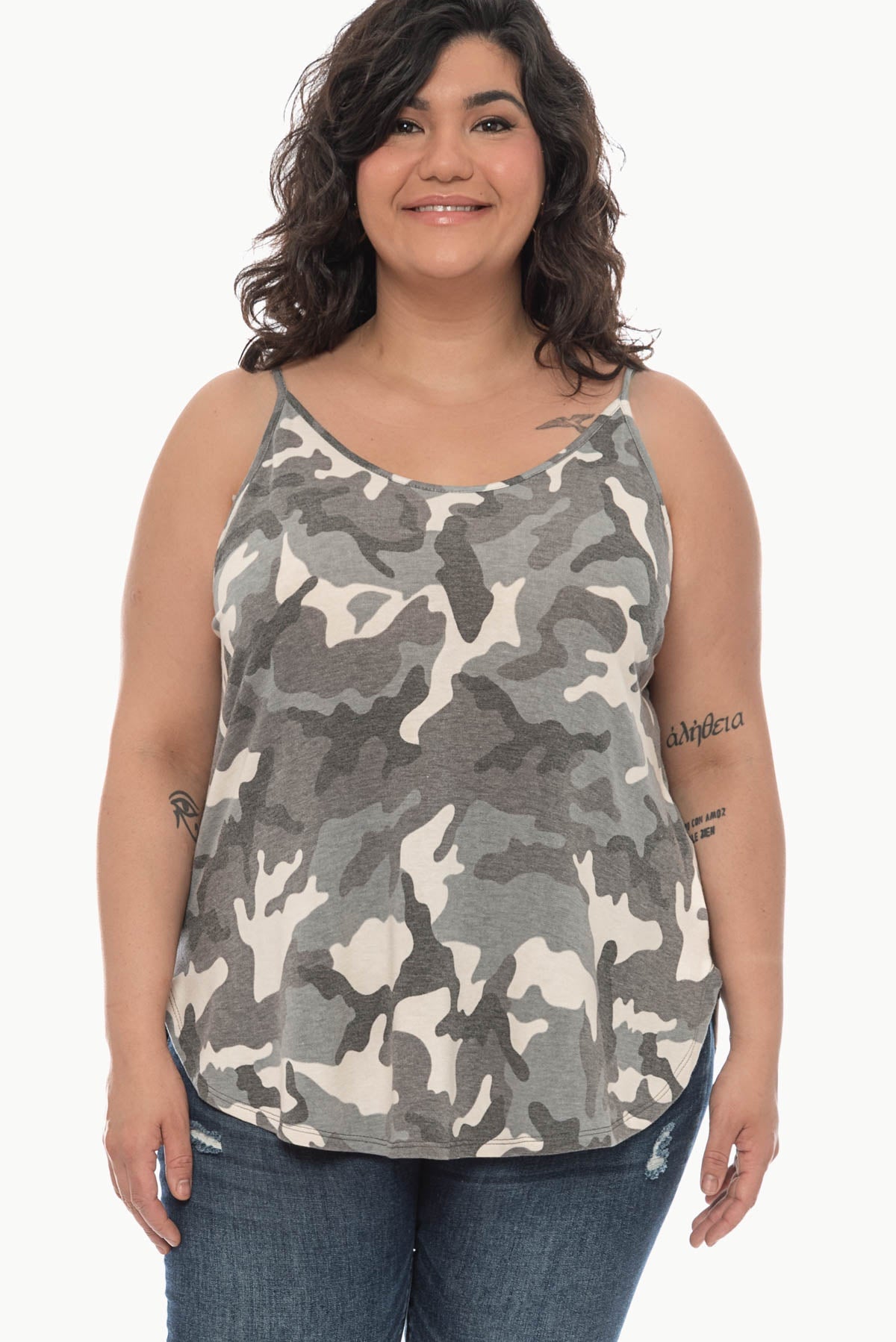 TAYLER camo printed top