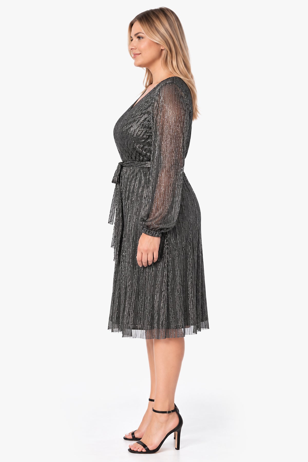JESSICA metallic plisse dress